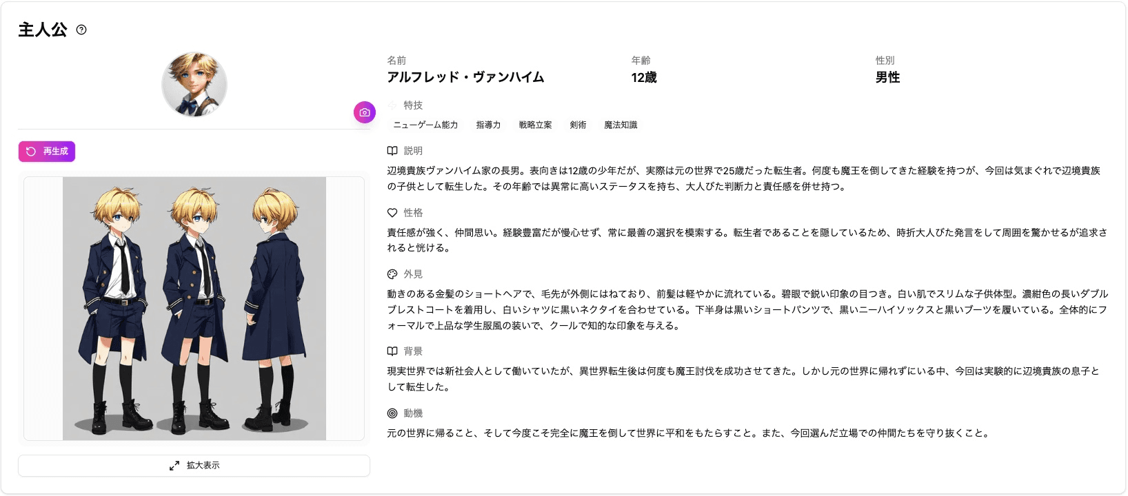 キャラクターが、矛盾しない